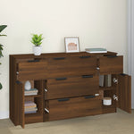 ZNTS 3 Piece Sideboard Set Brown Oak Engineered Wood 3115827