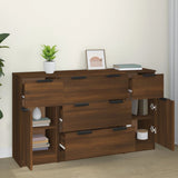 ZNTS 3 Piece Sideboard Set Brown Oak Engineered Wood 3115827