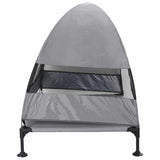 Raised Dog Bed Light Grey 127 x 81 x 108 cm Fabric and Steel 42008219