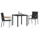 Garden Dining Set 3 pcs Black Powder-coated Steel 3379086