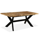 ZNTS Dining Table Solid Mango Wood and Steel Cross 180 cm 244805