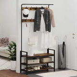 Coat Rack Smoked Oak 95 x 34 x 184 cm Engineered wood 879961