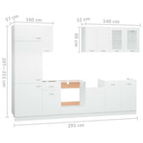 ZNTS 8 Piece Kitchen Cabinet Set White Engineered Wood 3067639