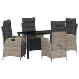 Garden Dining Set with Cushion 5 pcs Light Grey Poly Rattan 3380570