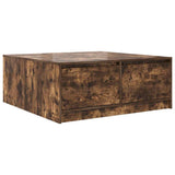 Coffee Table with Drawers Smoked Oak 100x100x40 cm 3328403