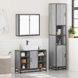3 Piece Bathroom Furniture Set Grey Sonoma Engineered Wood 3301093
