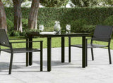 Garden Dining Table Black 80x80x74 cm Steel and Glass 318746