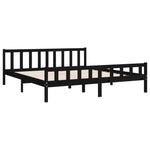Bed Frame without Mattress Black Solid Wood 160x200 cm 810693
