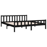 Bed Frame without Mattress Black Solid Wood 160x200 cm 810693