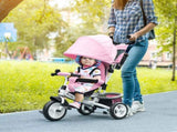 6 in 1 Kids Trike with Parent Handle, Canopy, 5-point Safety Belt, Storage, Footrest, Brake, for 1-5 T3398P348146