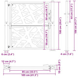 ZNTS Garden Gate Black 105x106 cm Steel Light Design 4100949