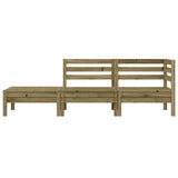 Garden Sofa Natural wood Impregnated solid pine wood 3-Seater 838046