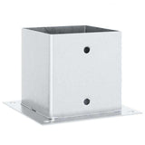 Post Bases Square 4 pcs Silver 141x141 mm Galvanised Steel 42000016