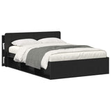 Headboard Cabinet with Storage Black Engineered Wood 8001211
