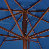 Garden Parasol with Wooden Pole 350 cm Blue 47139