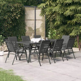 9 Piece Garden Dining Set Grey and Black 3095976