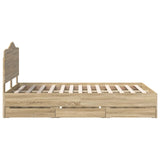 Bed Frame with Drawer Sonoma Oak 120 x 190 cm Engineer Wood 3413438