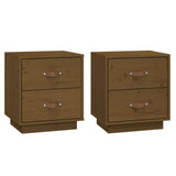 Bedside Cabinets 2 pcs Honey Brown 40x34x45 cm Solid Wood Pine 818332
