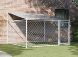 Dog Cage with Roof and Door Grey 2x2x2 m Galvanised Steel 172559