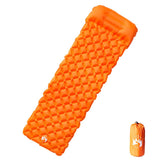 Inflating Camping Mattress with Pillow 1-Person Orange 4007109