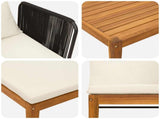 7 pcs Solid Acacia Wood & Rope Natural 3407726