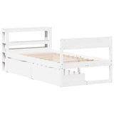 Bed Frame without Mattress White 90x190 cm Single Solid Wood Pine 3306403