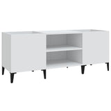 Record Cabinet White 121x38x48 cm Engineered Wood 831933