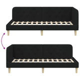 Corner Bed Frame with Headboard Black 100 x 200 cm Fabric 42016579