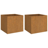Planters 2 pcs 49x47x46 cm Corten Steel 821552