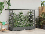 Raised Bed with Trellis and Roof Light Grey 164 x 40 x 123 cm 42032588