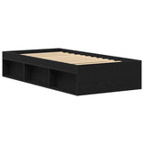 Bed Frame without Mattress Black Oak 75x190 cm Engineered Wood 3329311