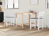 Dining Chairs 2 pcs White 40 x 47.5 x 99.5 cm Solid Rubber Wood 42020469