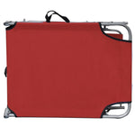 Folding Sun Lounger with Canopy Red Aluminium 47771