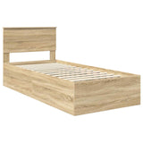 Bed Frame Sonoma Oak 100 x 200 cm Engineered Wood 3408699