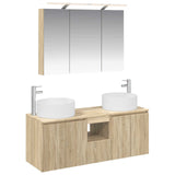 Bathroom Cabinet Set 4 pcs Sonoma Oak Engineered Wood 3406577