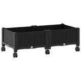 Garden Planter with Wheels Black 80 x 40 x 29 cm PP 3422955