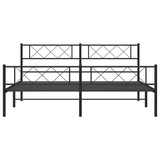 Metal Bed Frame without Mattress with Footboard Black 193x203cm 372301