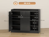 Shoe Storage Cabinet with Adjustable Shelves - Black T3398P344790