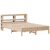 ZNTS Bed Frame without Mattress 150x200 cm King Size Solid Wood Pine 3306144