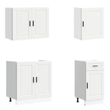 ZNTS 7 Piece Kitchen Cabinet Set Kalmar White Engineered Wood 3314781