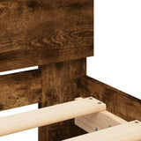 Bed Frame Smoked oak Engineered wood, plywood 140x190 cm 3207627