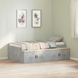 Storage Bed Frame Concrete grey 75 x 190 cm Engineered wood 3335216
