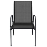 Garden Chair Set of 6 Black and anthracite Steel, Textilene Large 316819