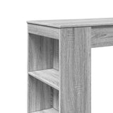 ZNTS Bar Table with Racks Grey Sonoma 95x47x103.5 cm Engineered Wood 854387