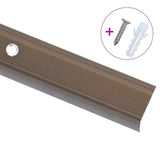 Stair Nosings in L-shape 15 pcs Aluminium 100 cm Brown 146764