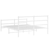 Metal Bed Frame without Mattress with Footboard White 150x200cm 355434