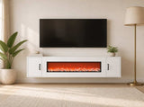 Electric Fireplace White 155 x 30 x 44 cm Engineered wood 8021015