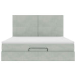 ZNTS Ottoman Bed with Mattresses Light Grey 180x200cm Velvet 3313415