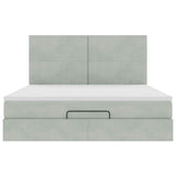 ZNTS Ottoman Bed with Mattresses Light Grey 180x200cm Velvet 3313415