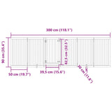 Dog Gate with Door Foldable 6 Panels White 300 cm Poplar Wood 352247